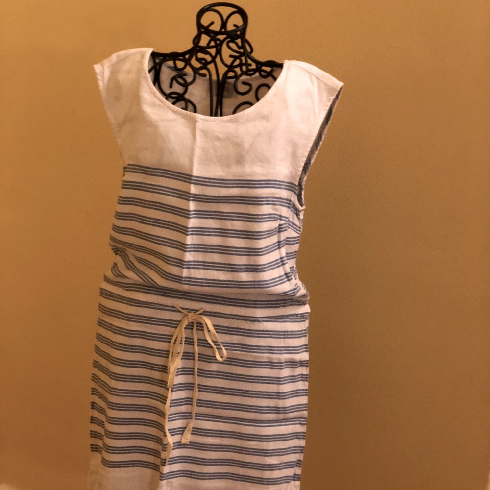 Casual Blue & yellow strips, Summer dress, Loft, Size 2